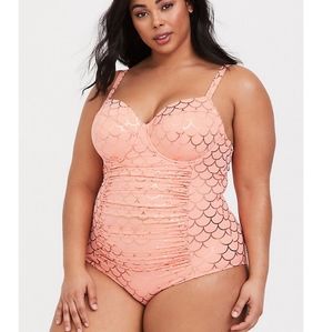 Torrid 4 fuller bust swimsuit mermaid print/wtags
